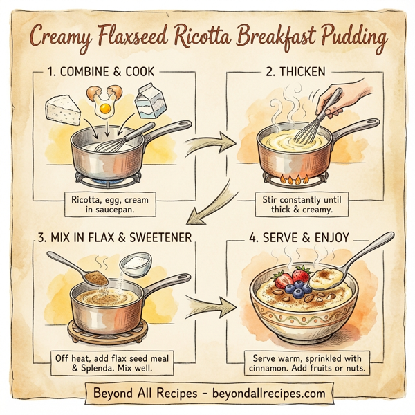 Creamy Flaxseed Ricotta Breakfast Pudding instructions