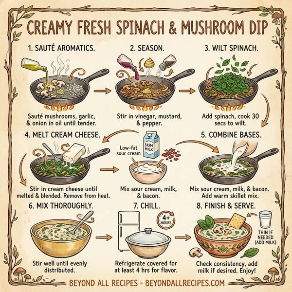 Creamy Fresh Spinach & Mushroom Dip instructions