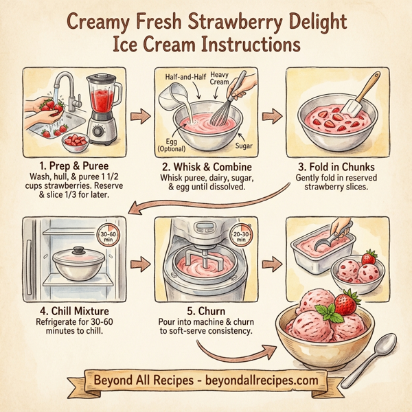 Creamy Fresh Strawberry Delight Ice Cream instructions