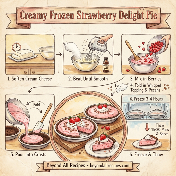 Creamy Frozen Strawberry Delight Pie instructions