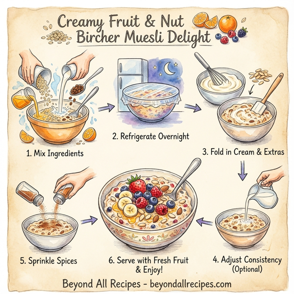 Creamy Fruit & Nut Bircher Muesli Delight instructions