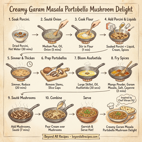 Creamy Garam Masala Portobello Mushroom Delight instructions
