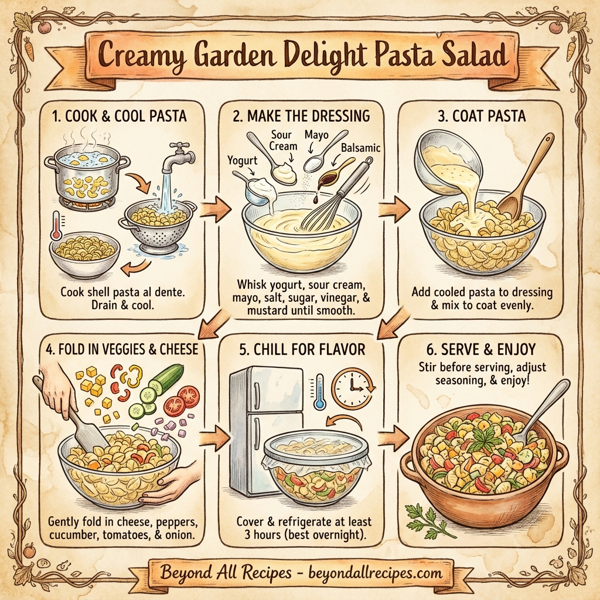 Creamy Garden Delight Pasta Salad instructions