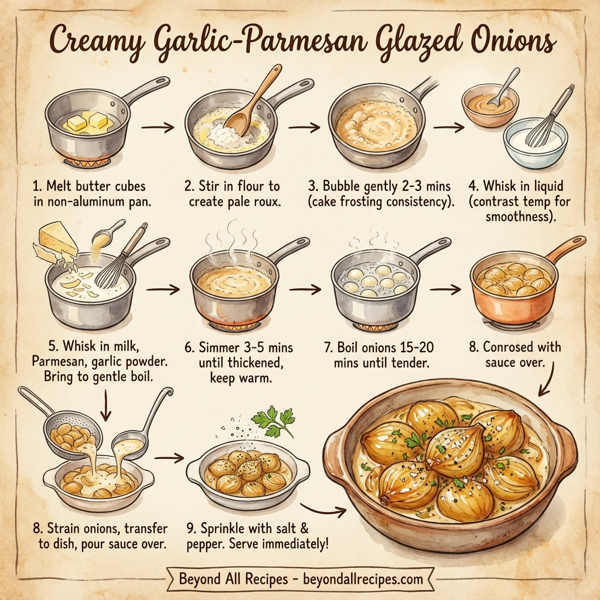 Creamy Garlic-Parmesan Glazed Onions instructions