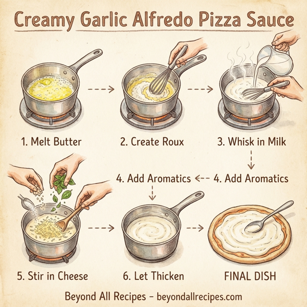 Creamy Garlic Alfredo Pizza Sauce instructions