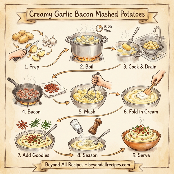 Creamy Garlic Bacon Mashed Potatoes instructions
