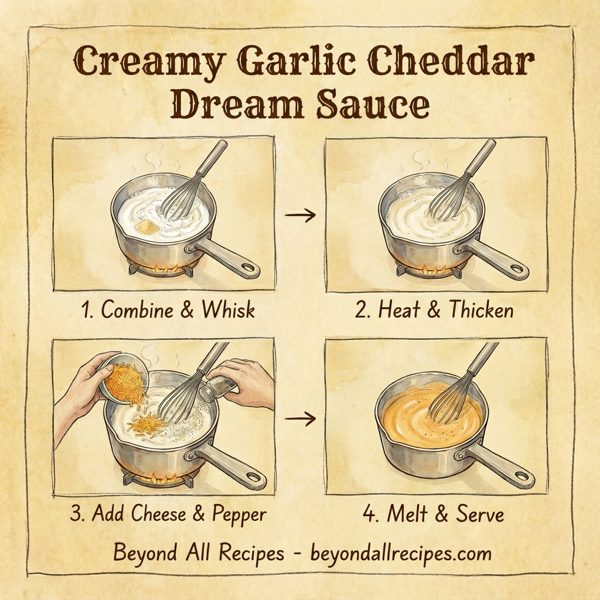 Creamy Garlic Cheddar Dream Sauce instructions