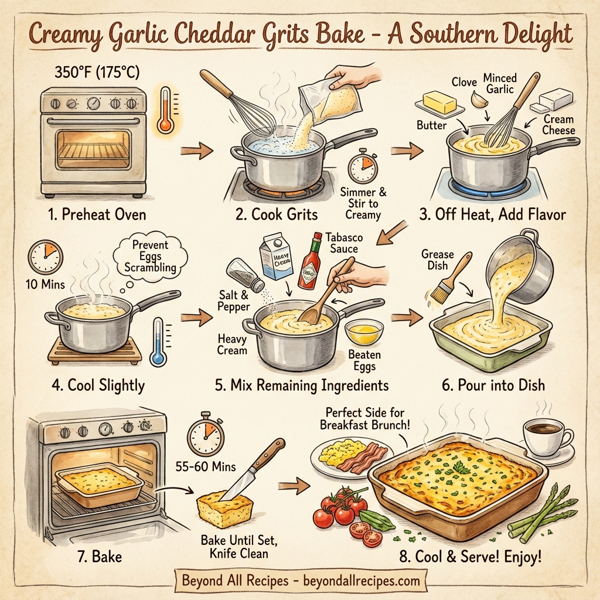 Creamy Garlic Cheddar Grits Bake instructions