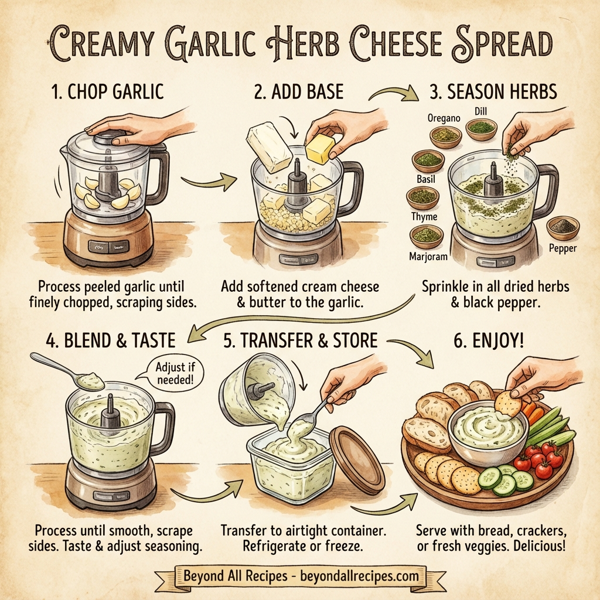 Creamy Garlic Herb Cheese Spread instructions