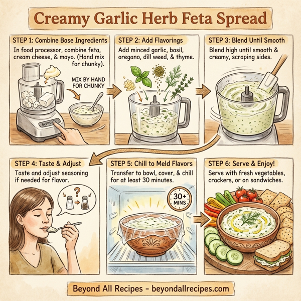 Creamy Garlic Herb Feta Spread instructions