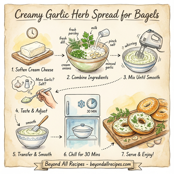 Creamy Garlic Herb Spread for Bagels instructions