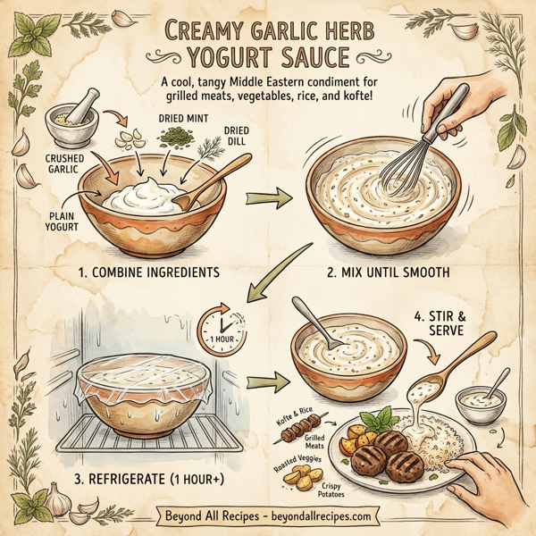 Creamy Garlic Herb Yogurt Sauce instructions