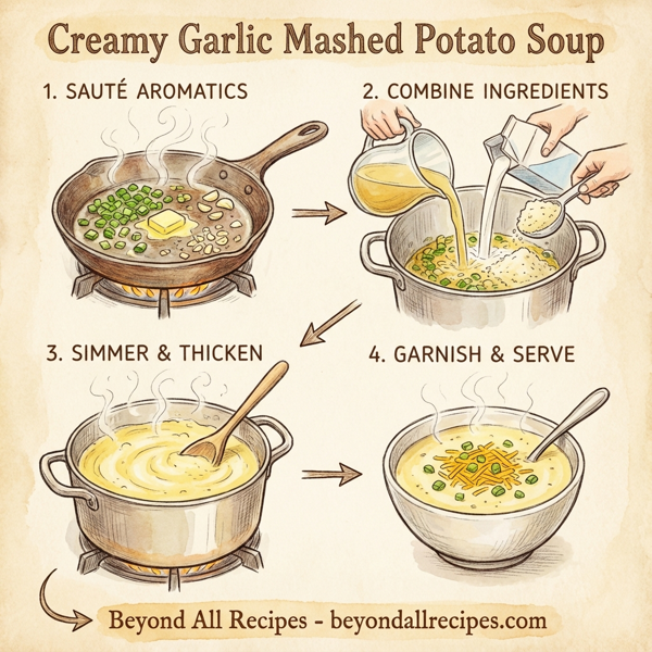 Creamy Garlic Mashed Potato Soup instructions