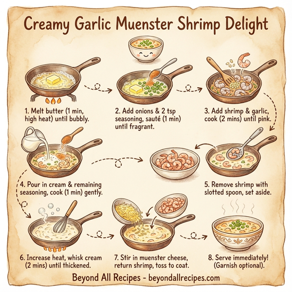 Creamy Garlic Muenster Shrimp Delight instructions