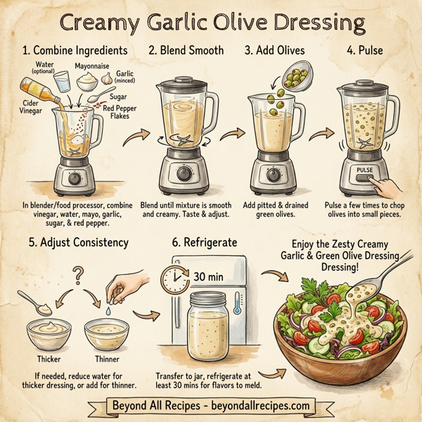 Creamy Garlic Olive Dressing instructions