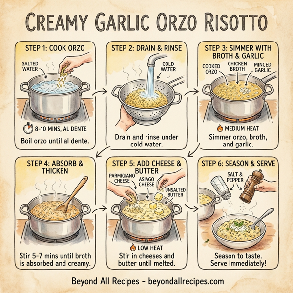 Creamy Garlic Orzo Risotto instructions