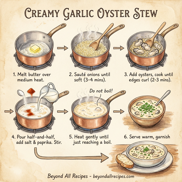 Creamy Garlic Oyster Stew instructions