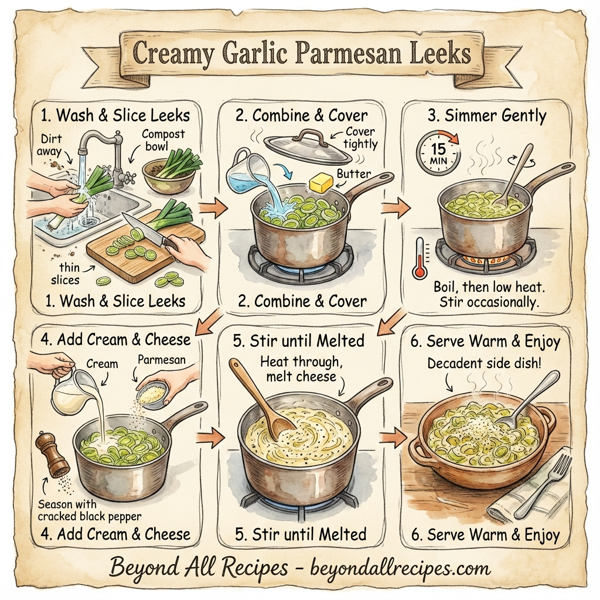 Creamy Garlic Parmesan Leeks instructions