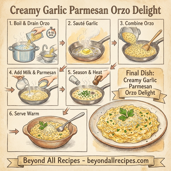 Creamy Garlic Parmesan Orzo Delight instructions