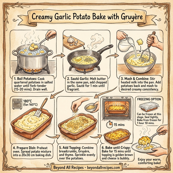 Creamy Garlic Potato Bake with Gruyère instructions