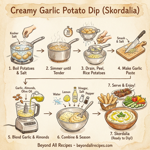 Creamy Garlic Potato Dip (Skordalia) instructions