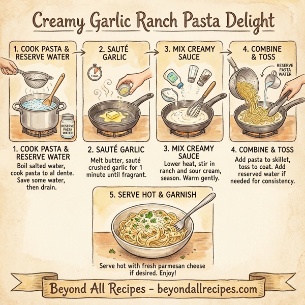 Creamy Garlic Ranch Pasta Delight instructions