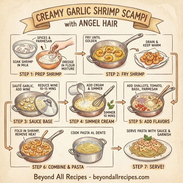 Creamy Garlic Shrimp Scampi with Angel Hair instructions