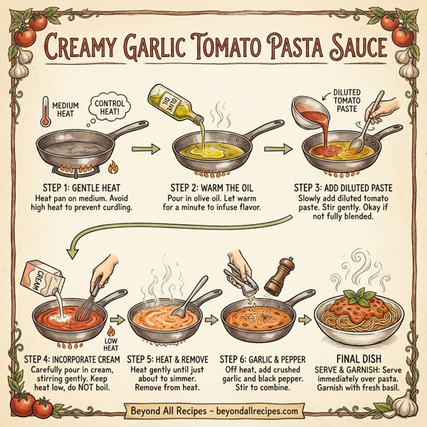 Creamy Garlic Tomato Pasta Sauce instructions