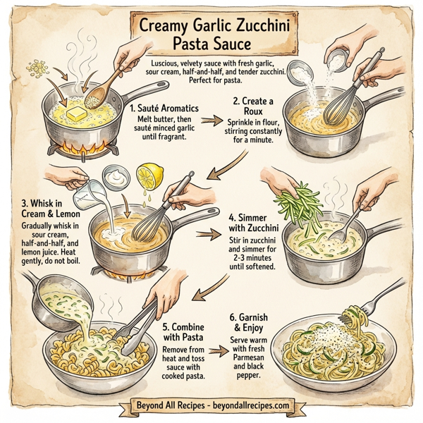 Creamy Garlic Zucchini Pasta Sauce instructions