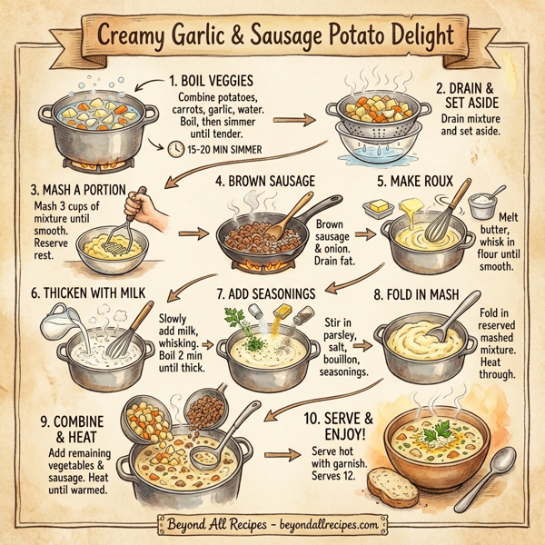 Creamy Garlic & Sausage Potato Delight instructions
