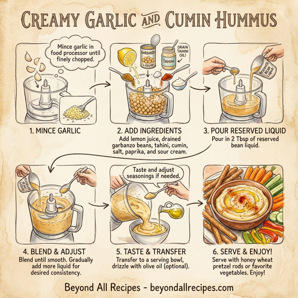 Creamy Garlic and Cumin Hummus instructions