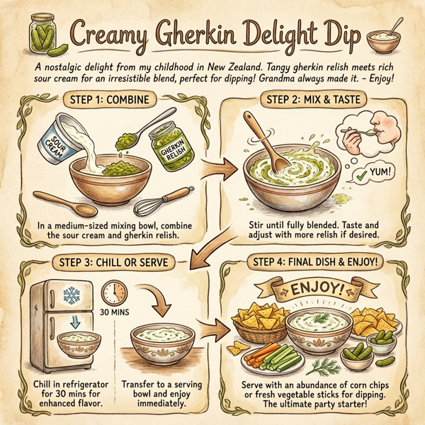 Creamy Gherkin Delight Dip instructions