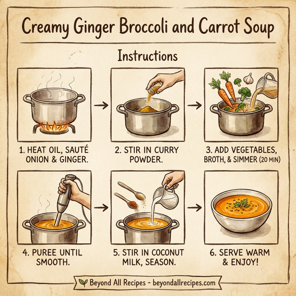 Creamy Ginger Broccoli and Carrot Soup instructions