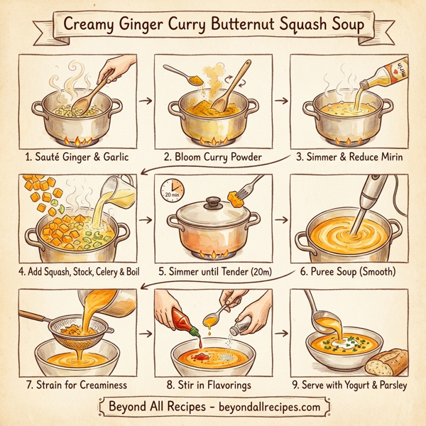 Creamy Ginger Curry Butternut Squash Soup instructions