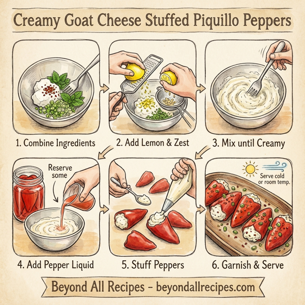 Creamy Goat Cheese Stuffed Piquillo Peppers instructions