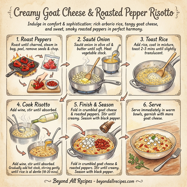 Creamy Goat Cheese & Roasted Pepper Risotto instructions