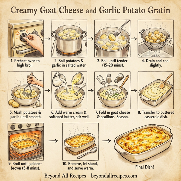 Creamy Goat Cheese and Garlic Potato Gratin instructions