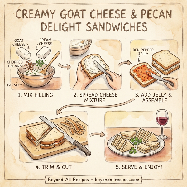 Creamy Goat Cheese and Pecan Delight Sandwiches instructions