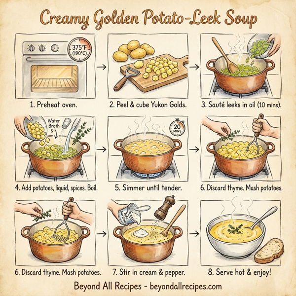 Creamy Golden Potato-Leek Soup instructions
