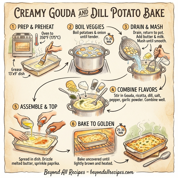 Creamy Gouda and Dill Potato Bake instructions