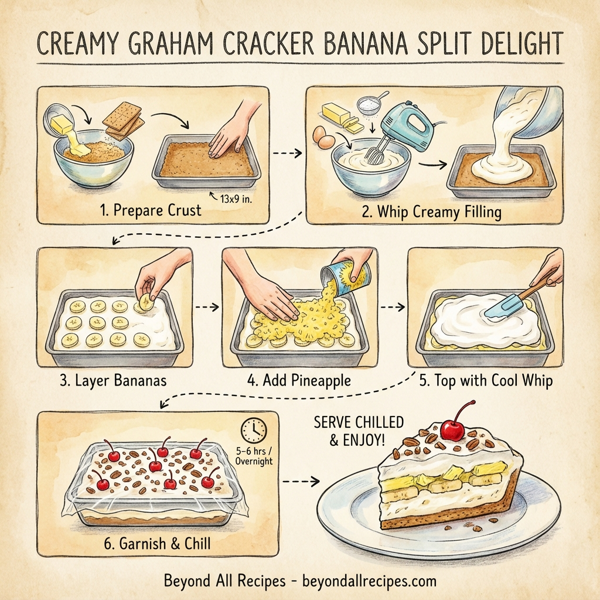 Creamy Graham Cracker Banana Split Delight instructions