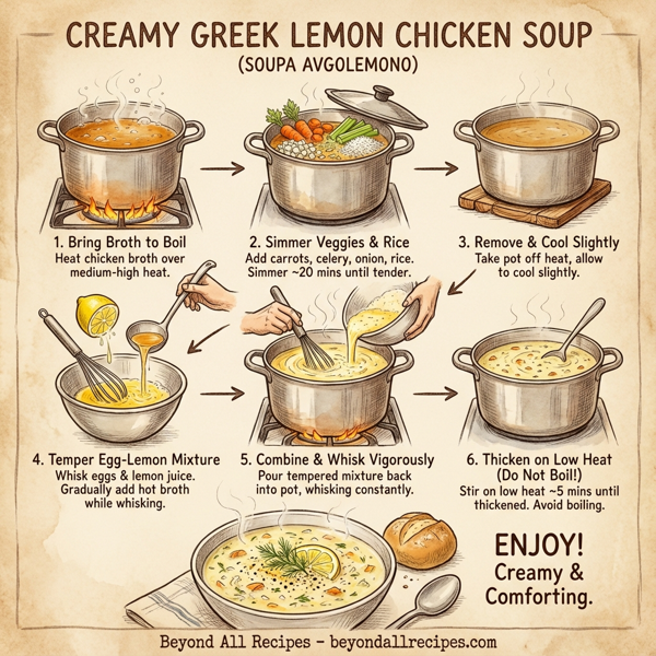 Creamy Greek Lemon Chicken Soup instructions