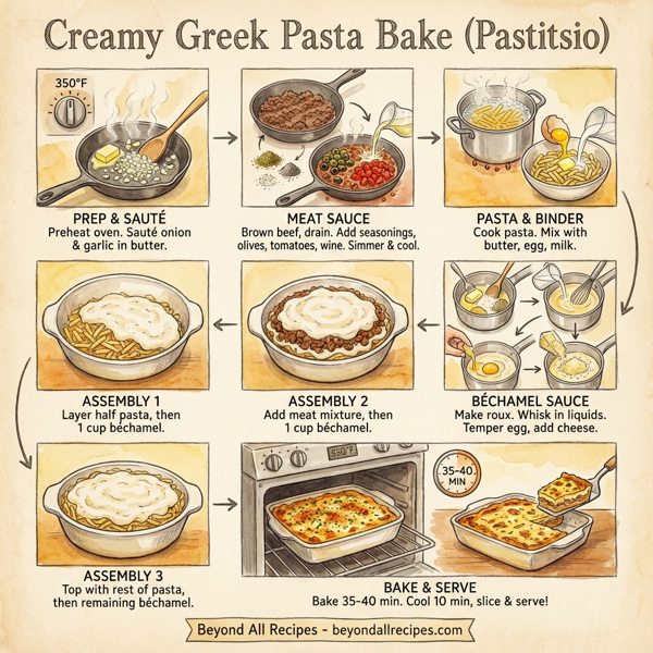 Creamy Greek Pasta Bake (Pastitsio) instructions