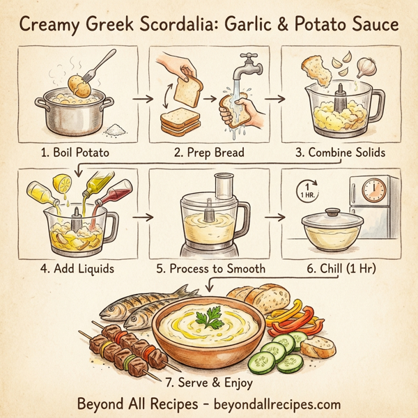Creamy Greek Scordalia with Garlic and Potatoes instructions