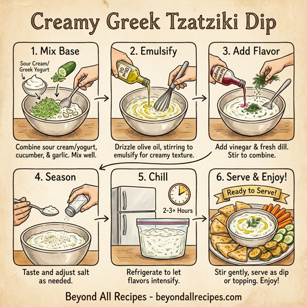 Creamy Greek Tzatziki Dip instructions