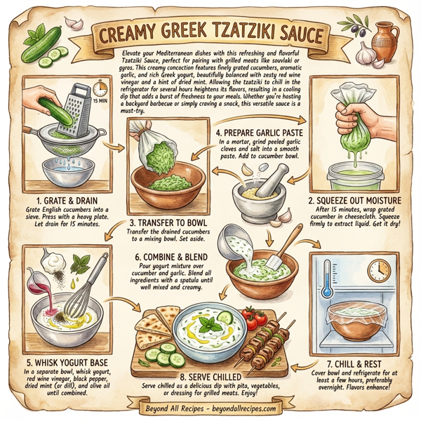 Creamy Greek Tzatziki Sauce instructions
