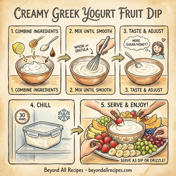 Creamy Greek Yogurt Fruit Dip instructions