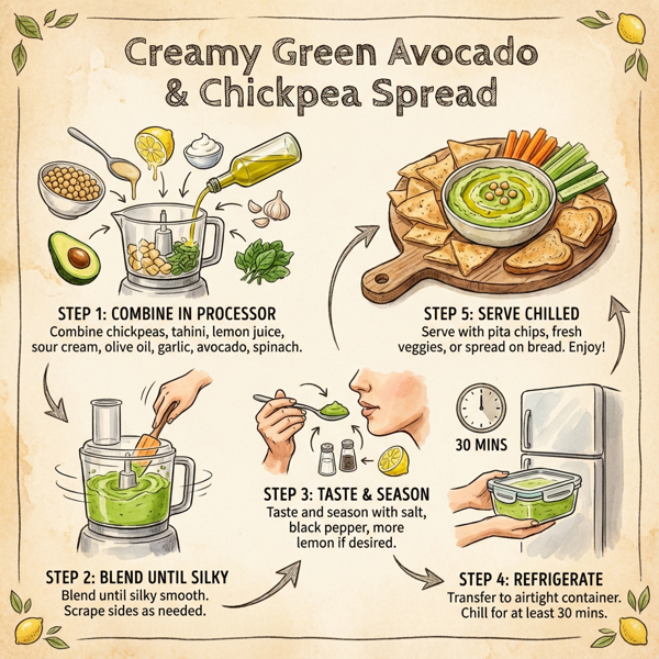 Creamy Green Avocado & Chickpea Spread instructions