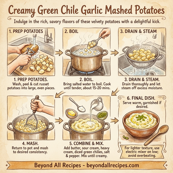 Creamy Green Chile Garlic Mashed Potatoes instructions