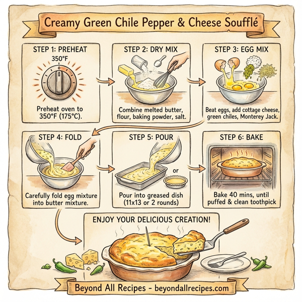 Creamy Green Chile Pepper & Cheese Soufflé instructions